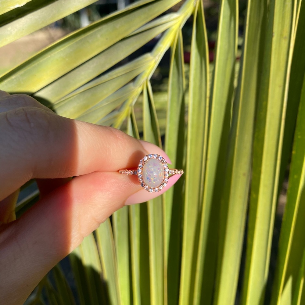 NEW Gorgeous 18k Rose Gold  Plated Fire Opal - Picture 12 of 13